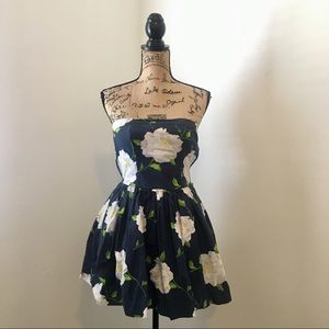 • • Abercrombie & Fitch | Navy Blue Floral Dress